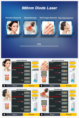 Σελόν ομορφιάς 980nm Diode Laser Machine για ανακούφιση πόνου / αγγειακή θεραπεία