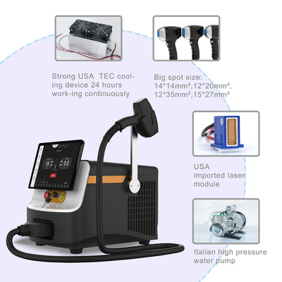 1064nm 808 Diode Laser φορητή μηχανή ομορφιάς με μεγάλη οθόνη