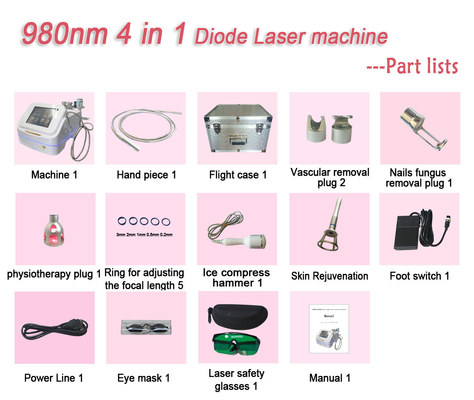 OEM ODM 980nm Diode Laser Machine Φορητή συσκευή θεραπείας μυκήτων νυχιών